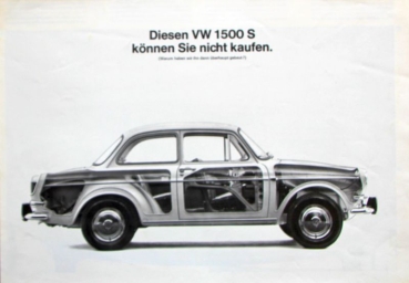 Volkswagen 1500 S Modellprogramm 1963 Automobilprospekt (0674)